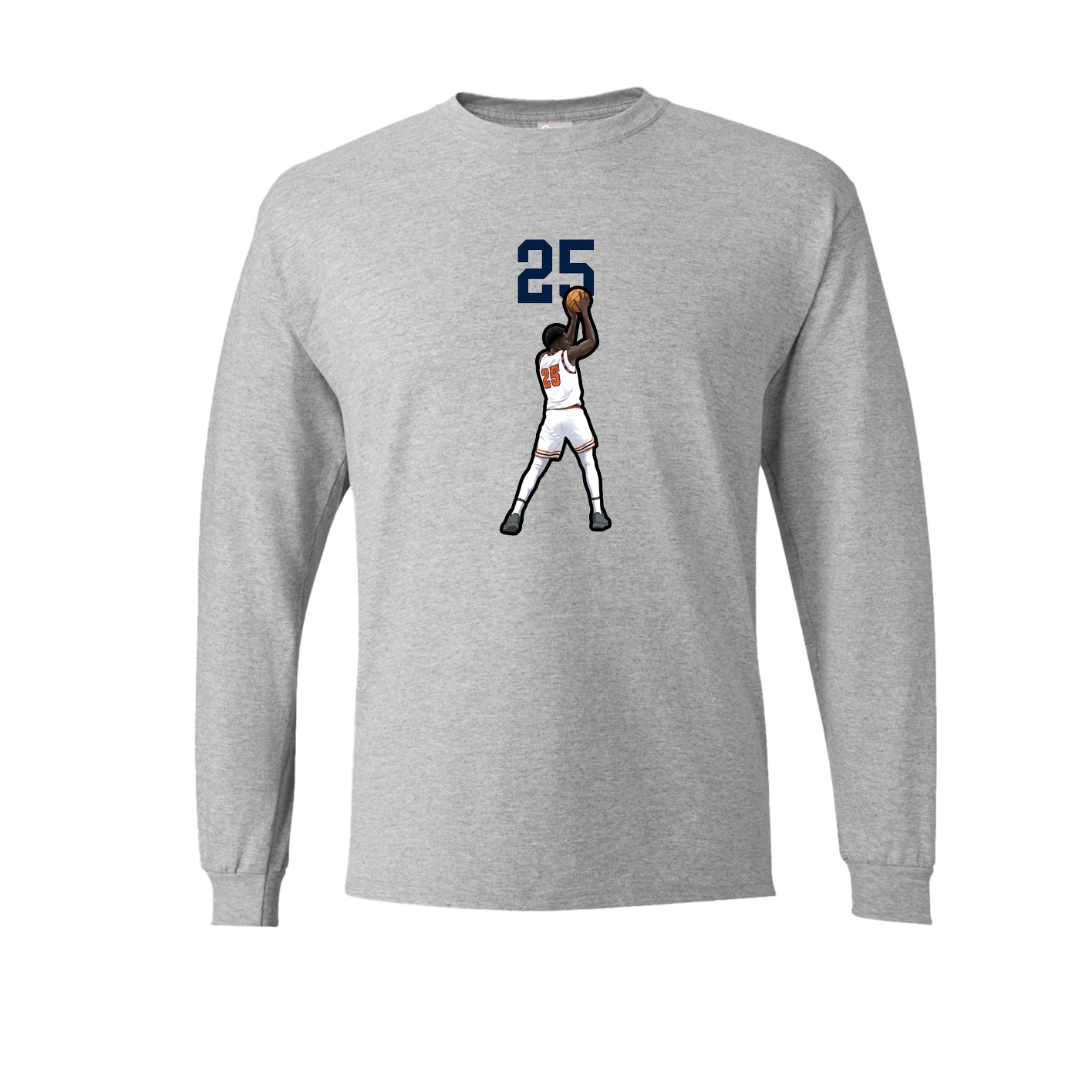 Long Sleeve Tee — Number Top in Grey