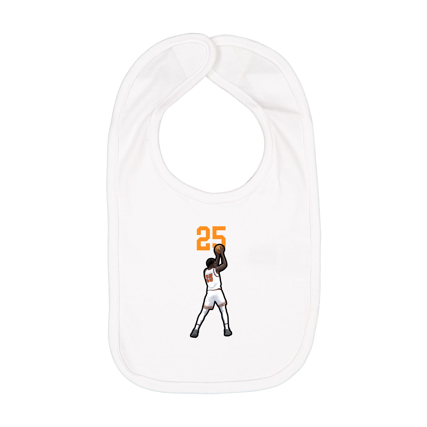 Infant Bib — Number Top in White