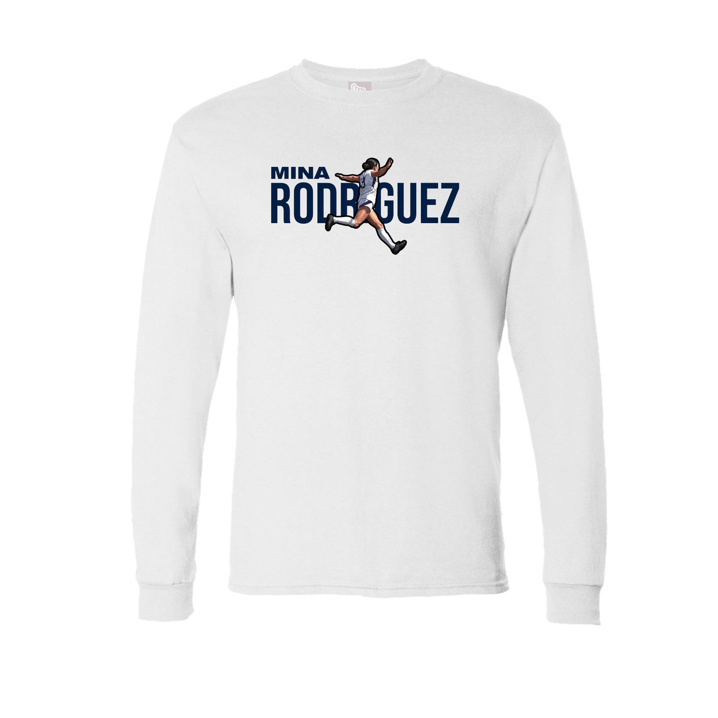 Long Sleeve Tee — Player Name in White