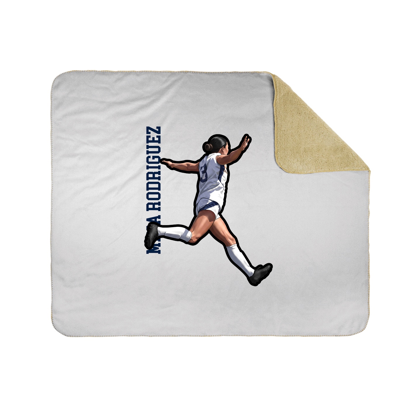 Throw Blanket — Name Vertical in White