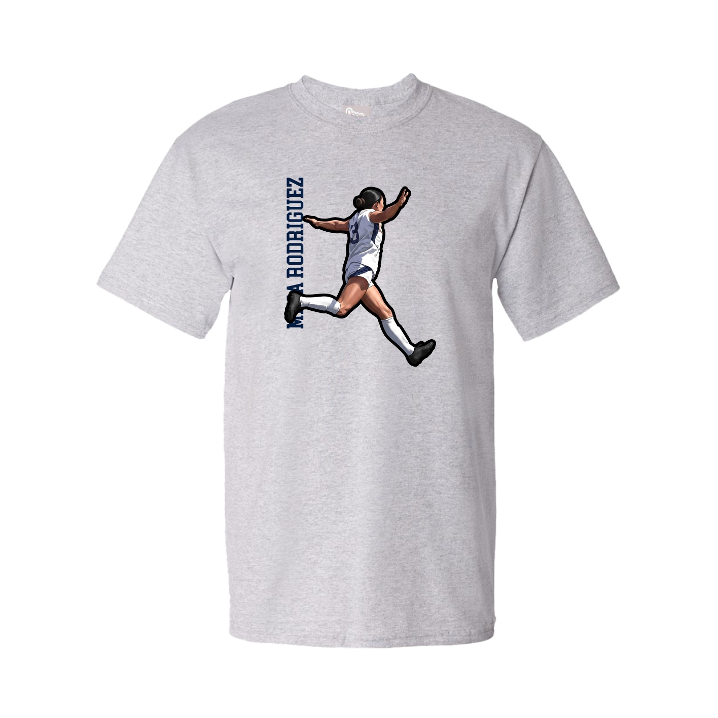 Tee — Name Vertical in Grey