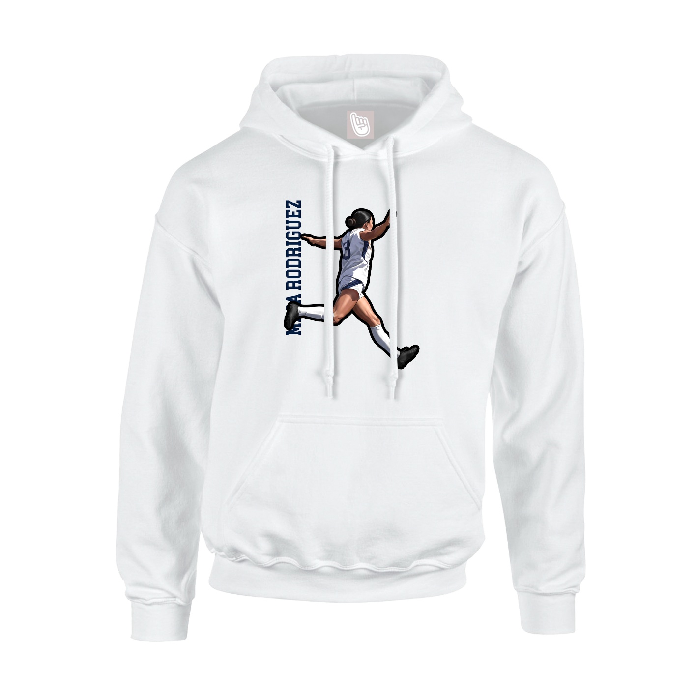 Youth Hoodie — Name Vertical in White
