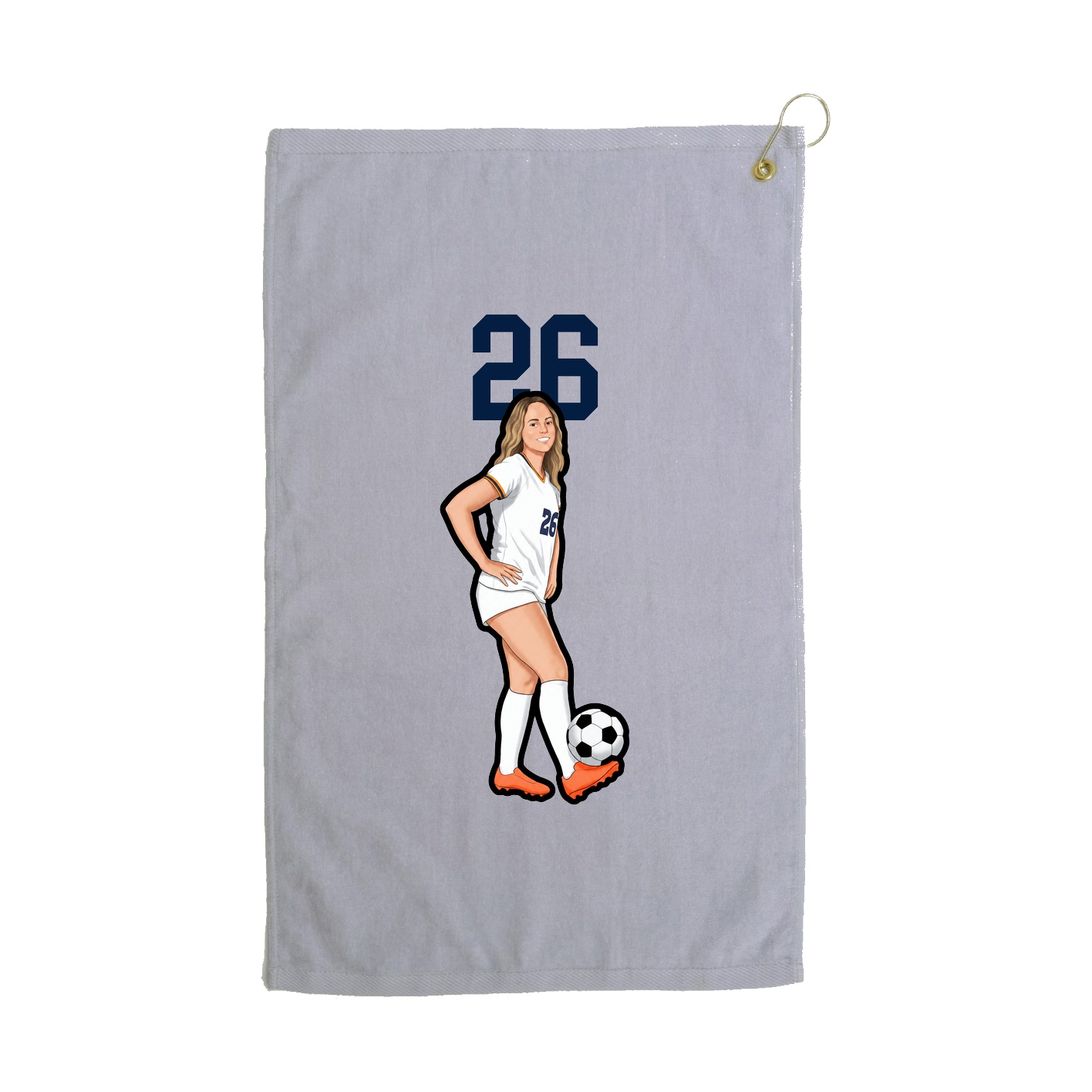 Golf Towel — Number Top in Grey