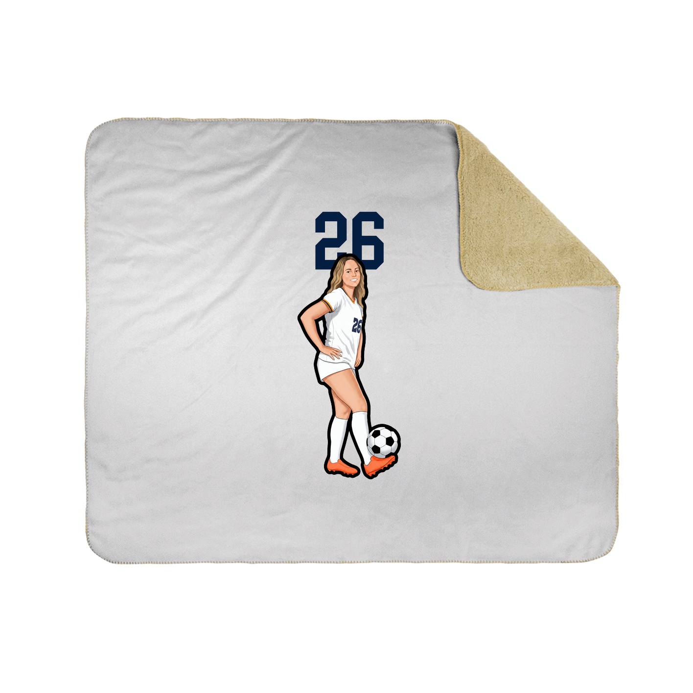 Throw Blanket — Number Top in White