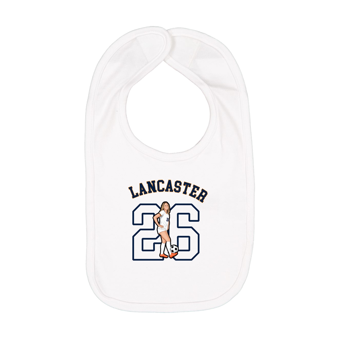 Infant Bib — Shirsey Arch in White