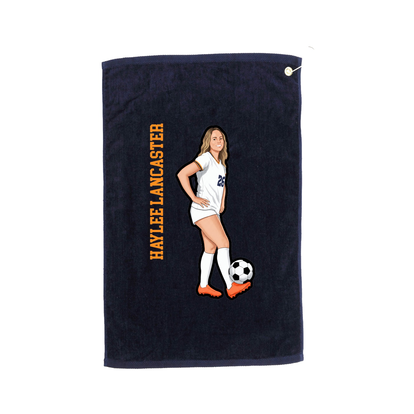 Golf Towel — Name Vertical in Navy