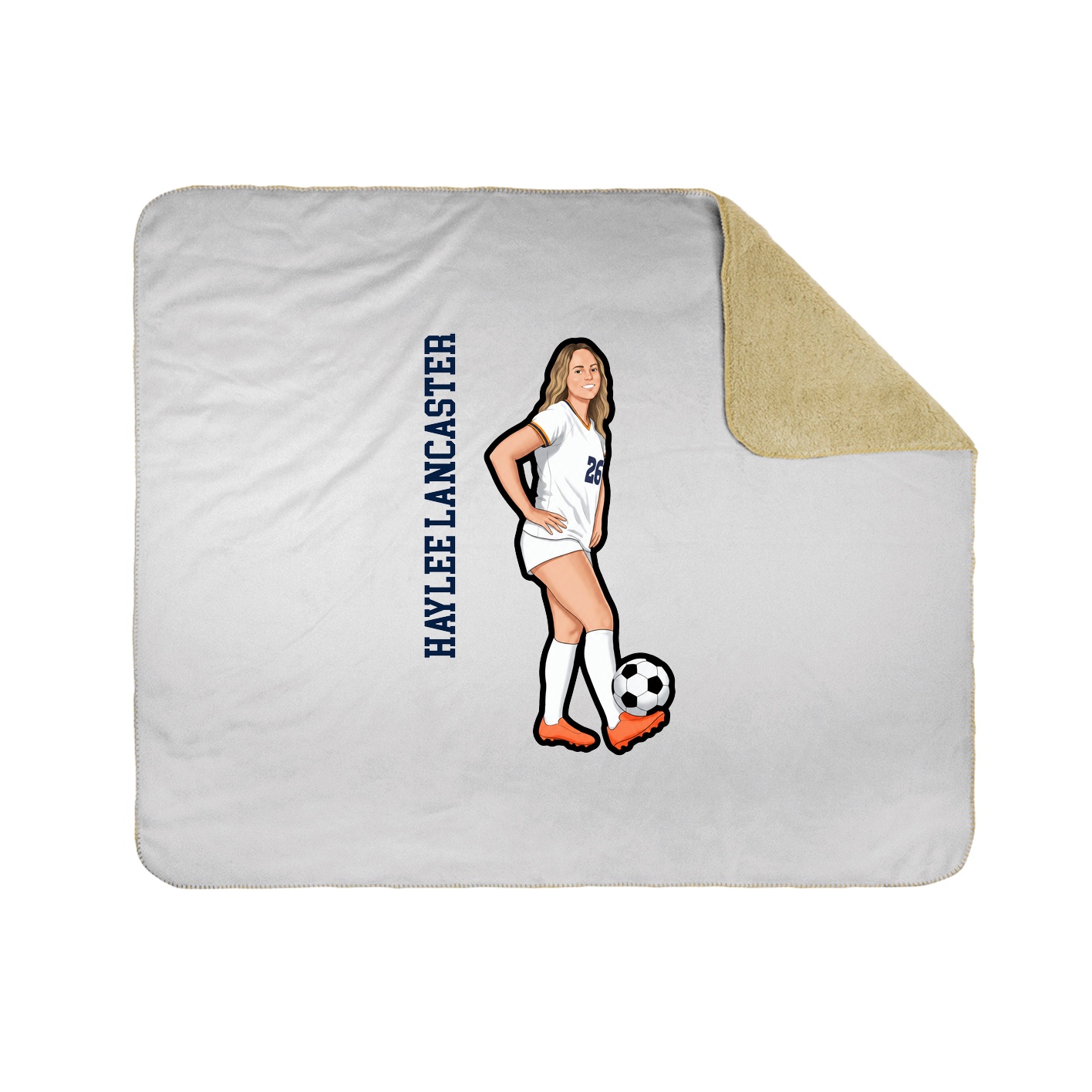 Throw Blanket — Name Vertical in White