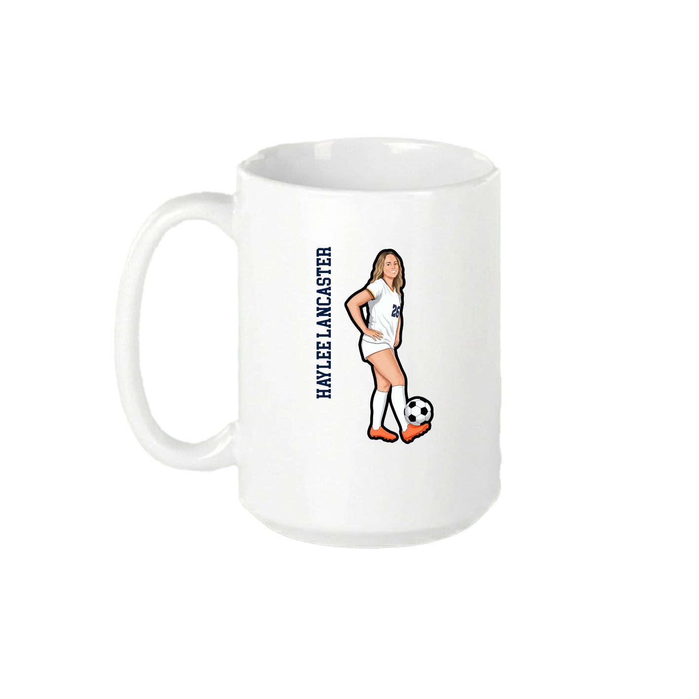 15oz Coffee Mug — Name Vertical in White