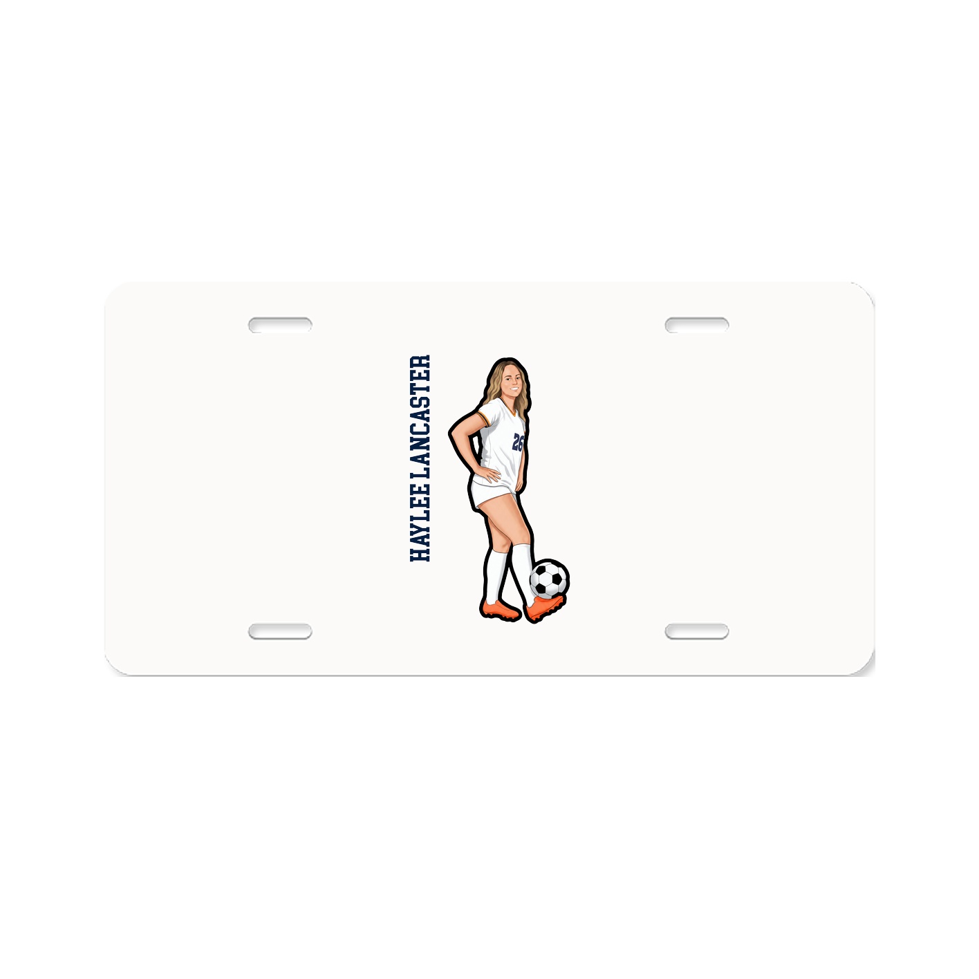 License Plate — Name Vertical in Classic