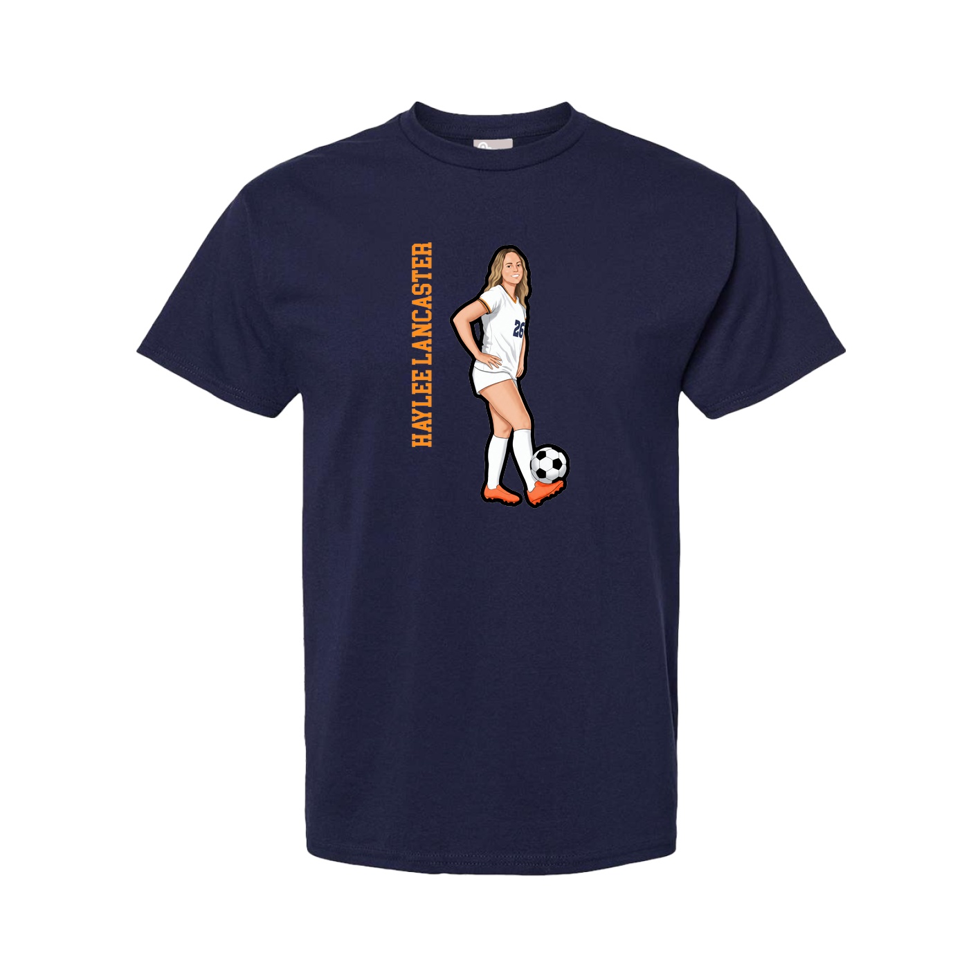 Youth Tee — Name Vertical in Navy
