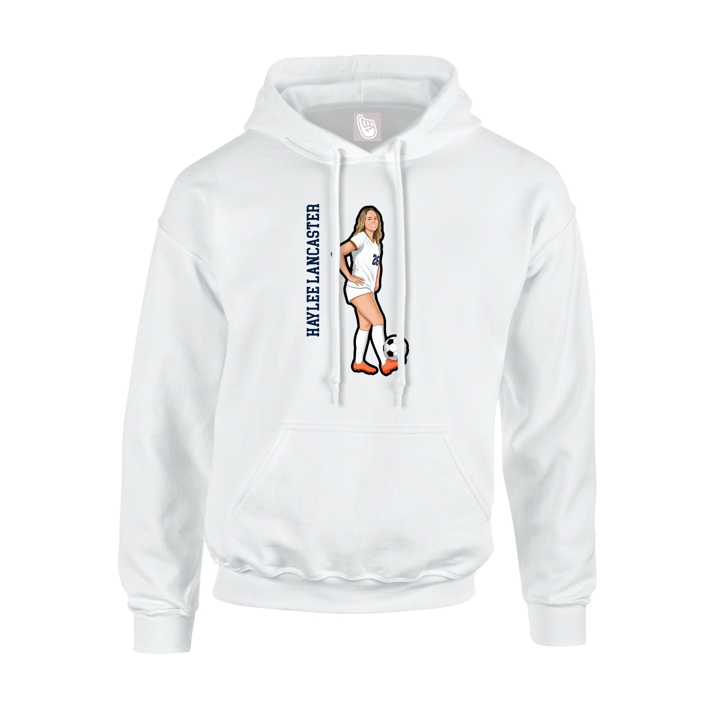 Hoodie — Name Vertical in White