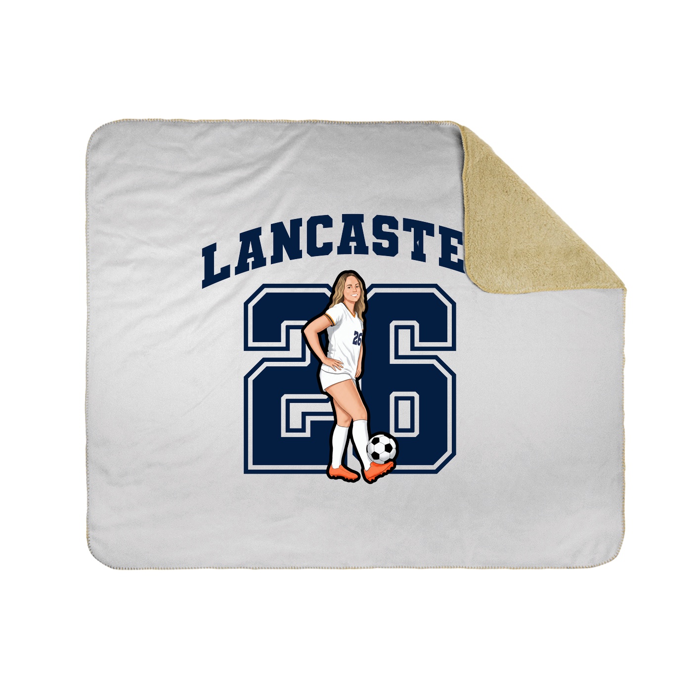 Throw Blanket — Number in White