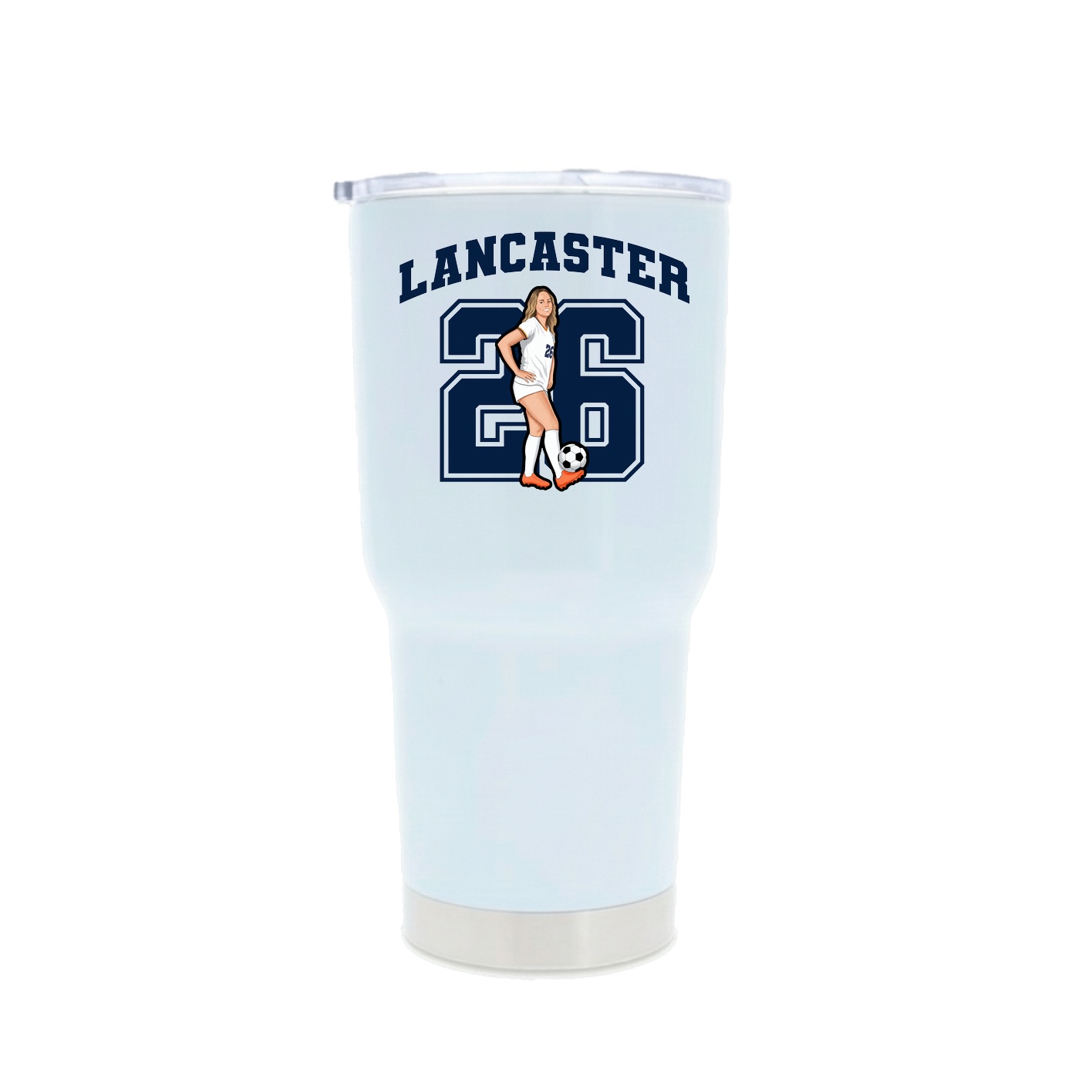 30oz Stainless Steel Tumbler — Number in White