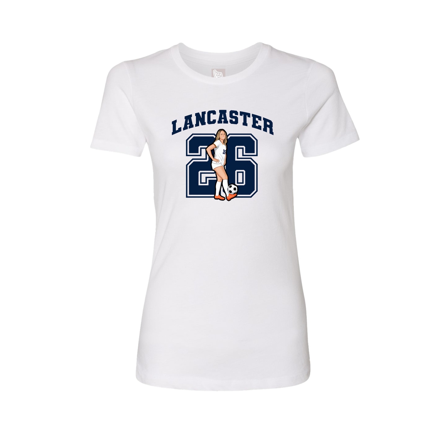 Fitted Women's Tee — Number in White