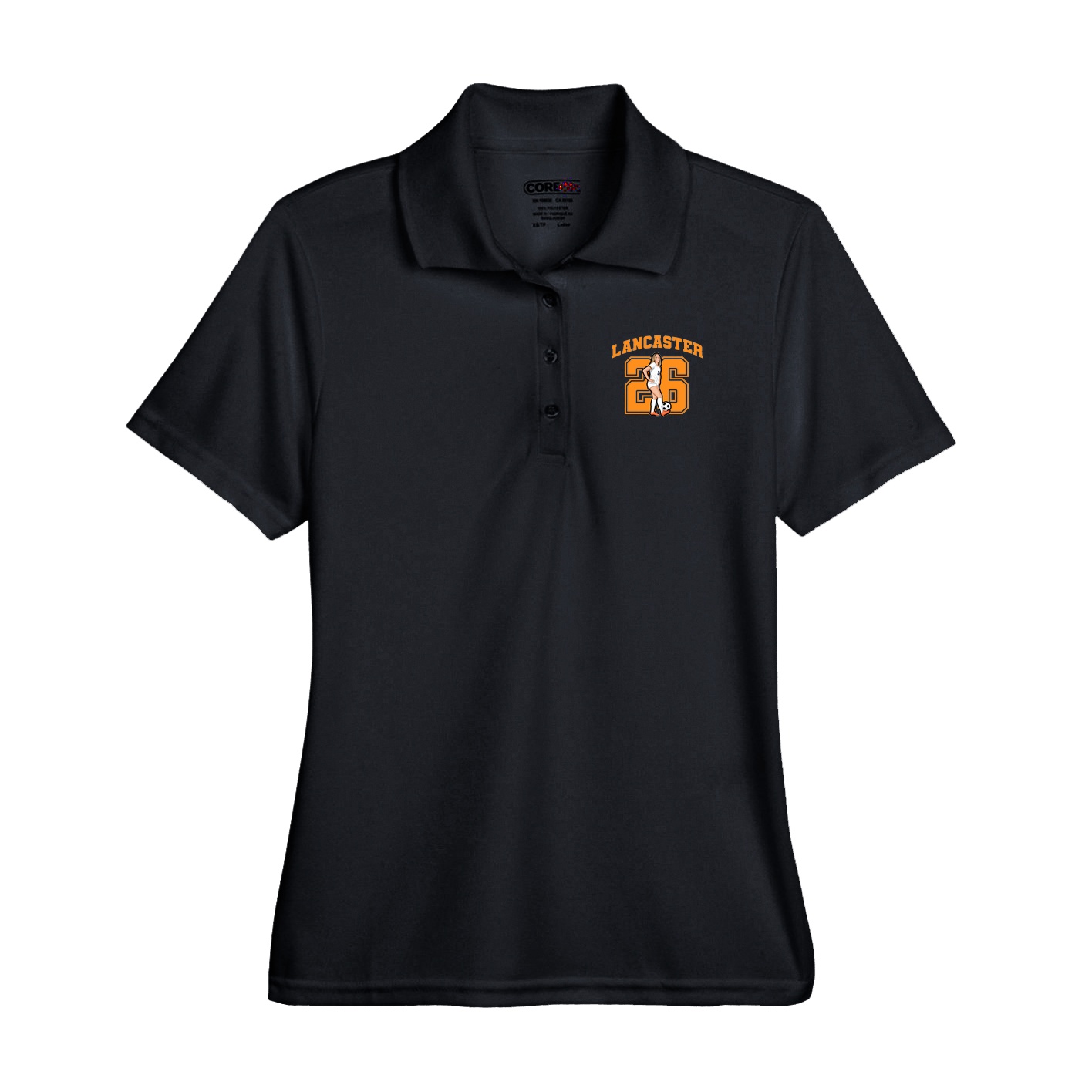 Performance Polo — Number in Black