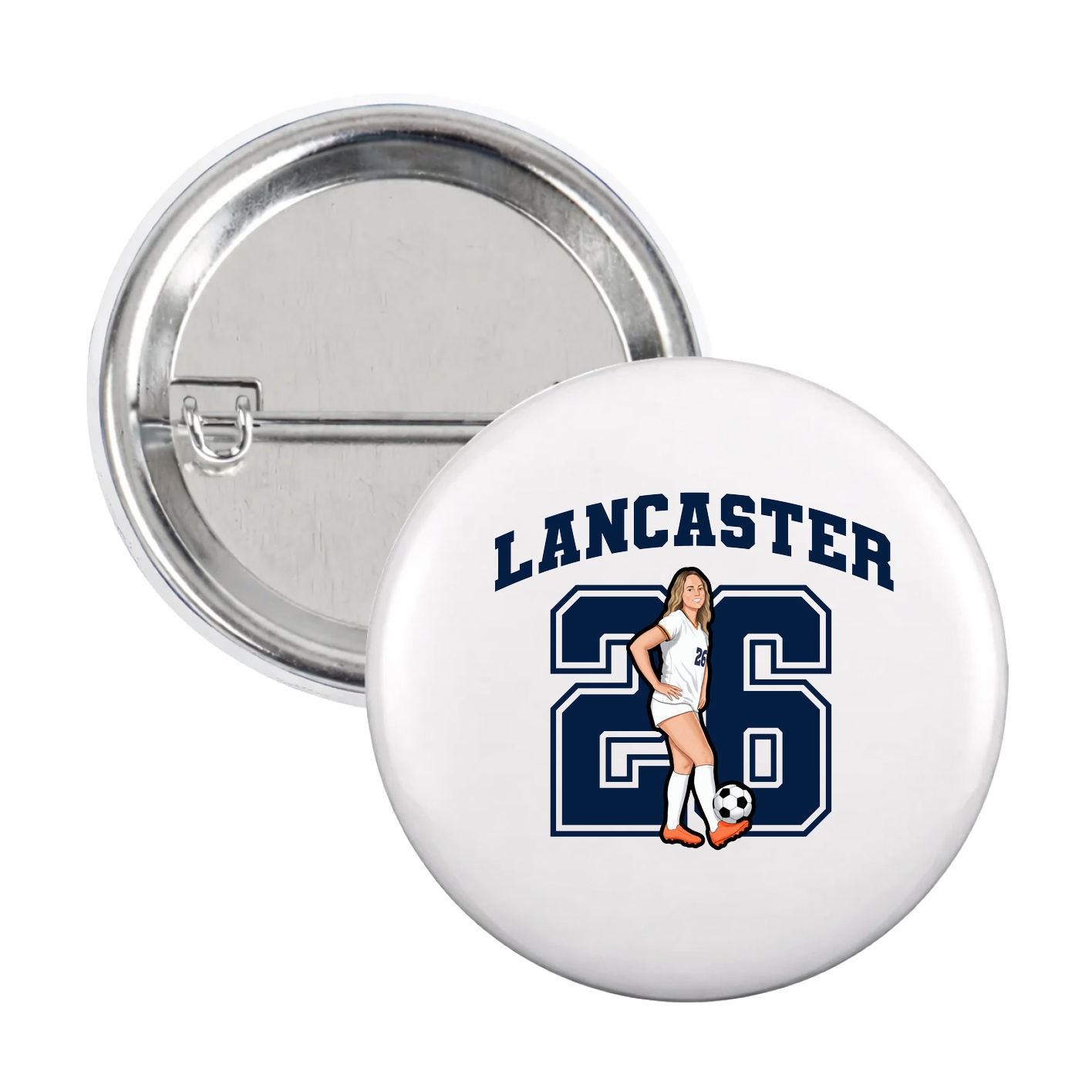 Game Day Button — Number in White