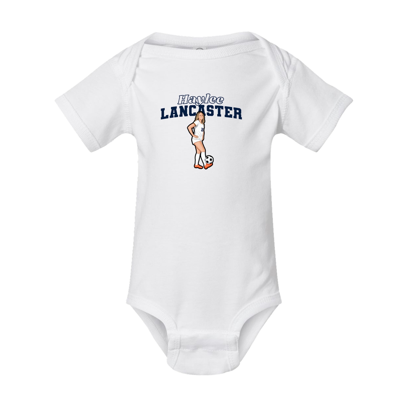 Baby Onesie — Name Arch in White