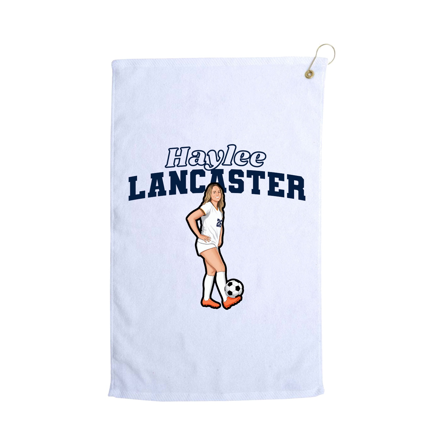 Golf Towel — Name Arch in White