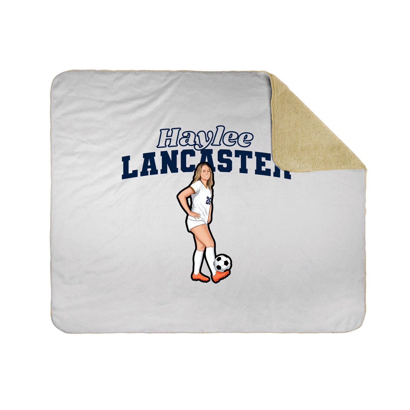 Throw Blanket — Name Arch in White