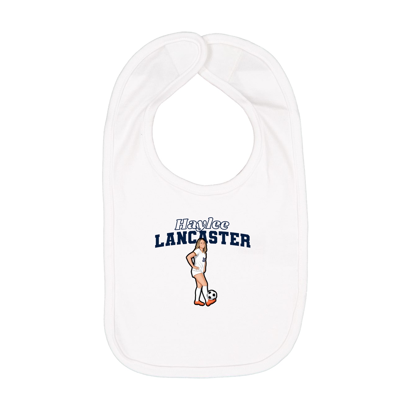 Infant Bib — Name Arch in White