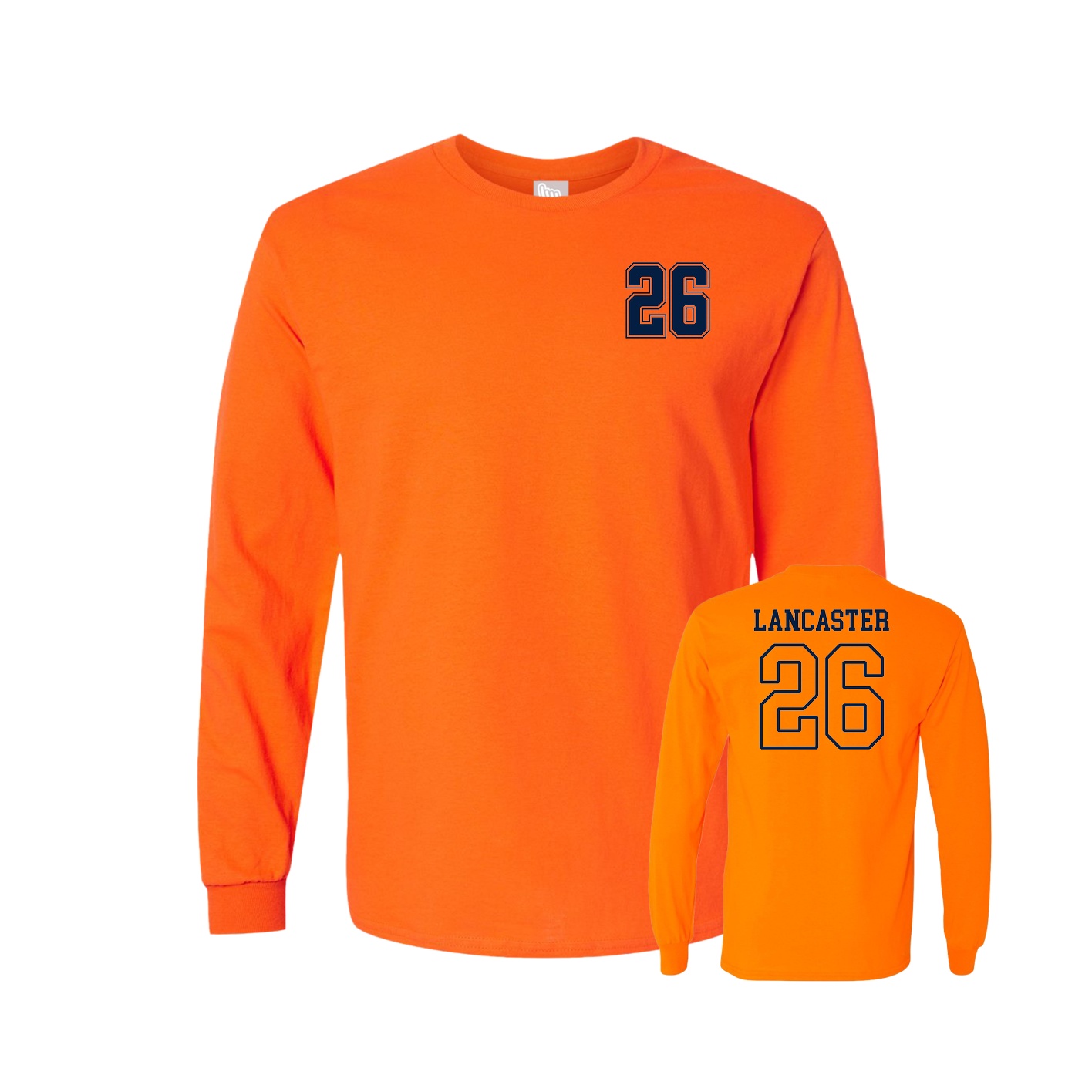 Long Sleeve Tee — Chest Back in Orange