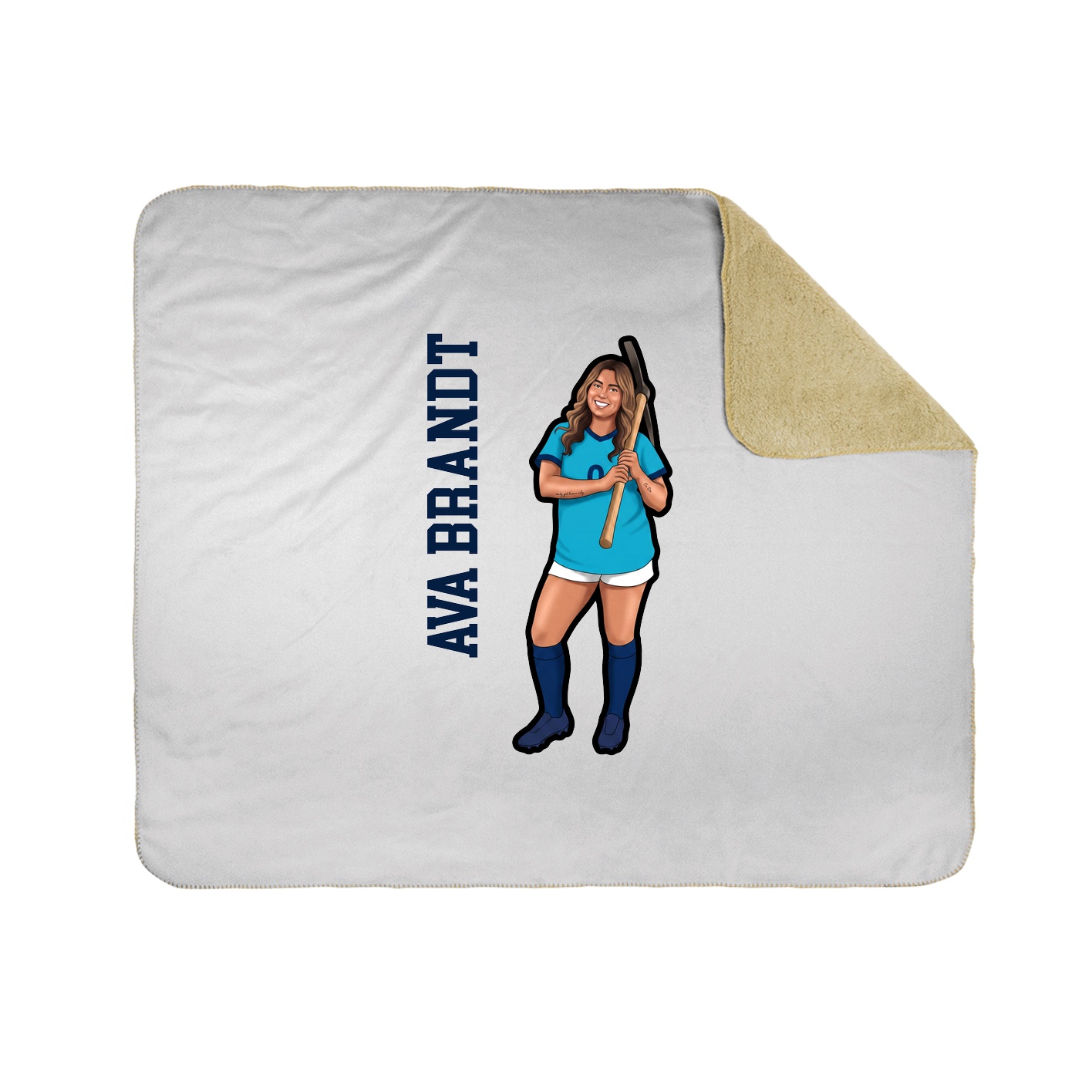 Throw Blanket — Name Vertical in White