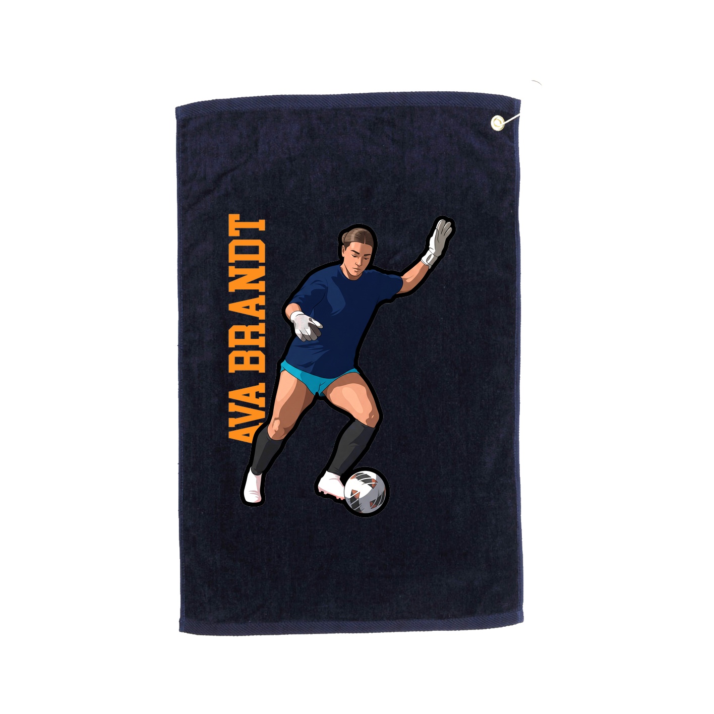 Golf Towel — Name Vertical in Navy