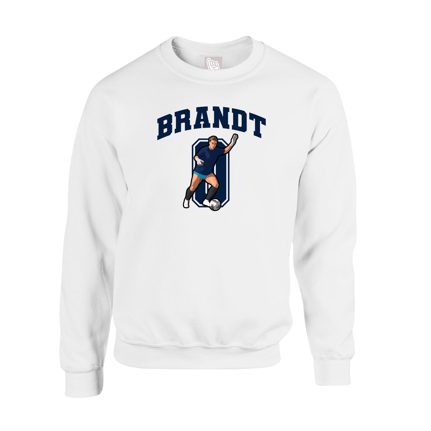 Fleece Crew — Number in White