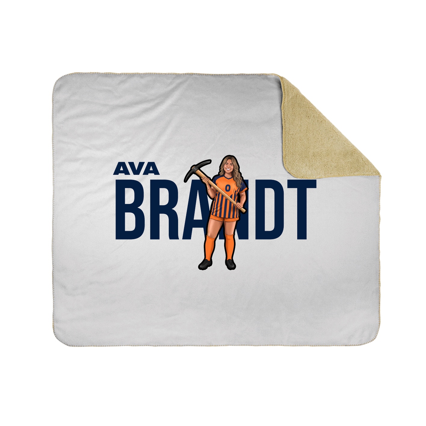 Throw Blanket — Player Name in White