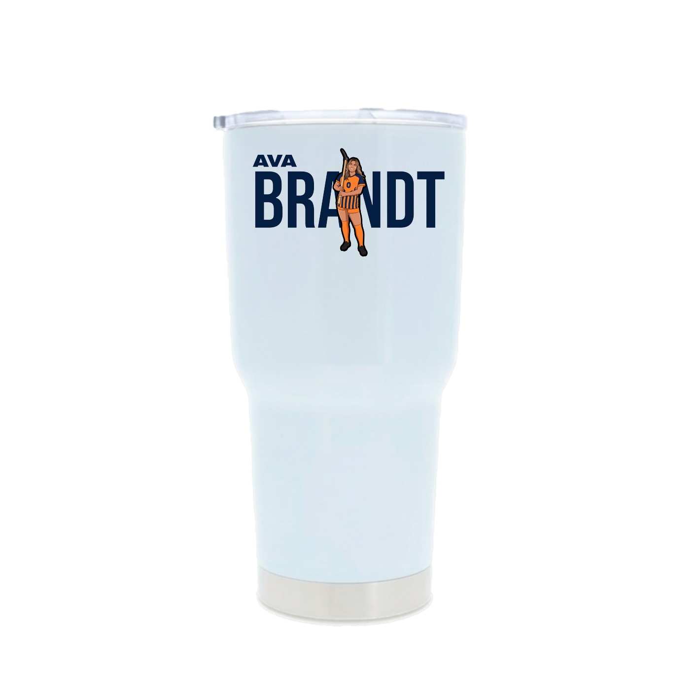 30oz Stainless Steel Tumbler — Player Name in White