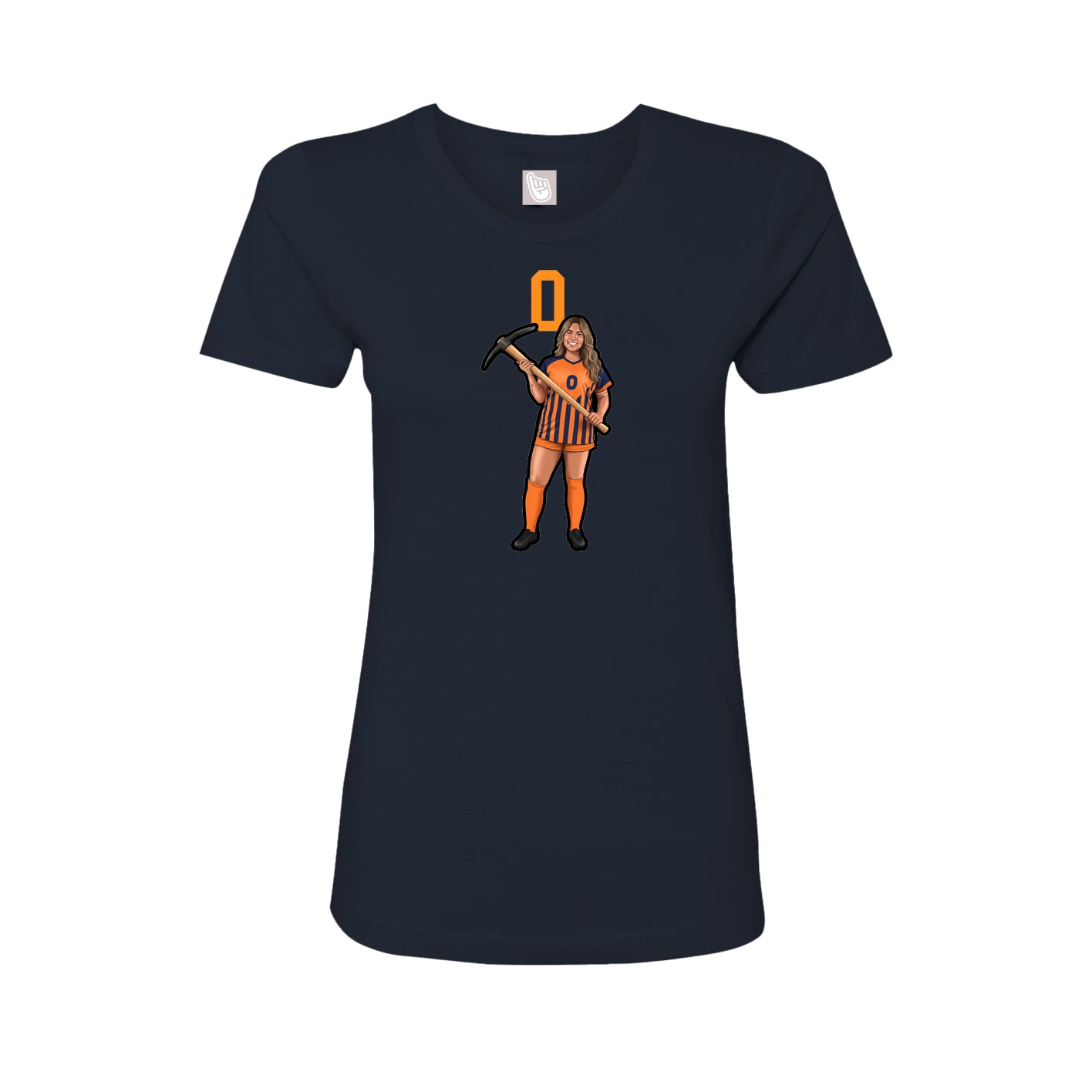 Fitted Women's Tee — Number Top in Navy