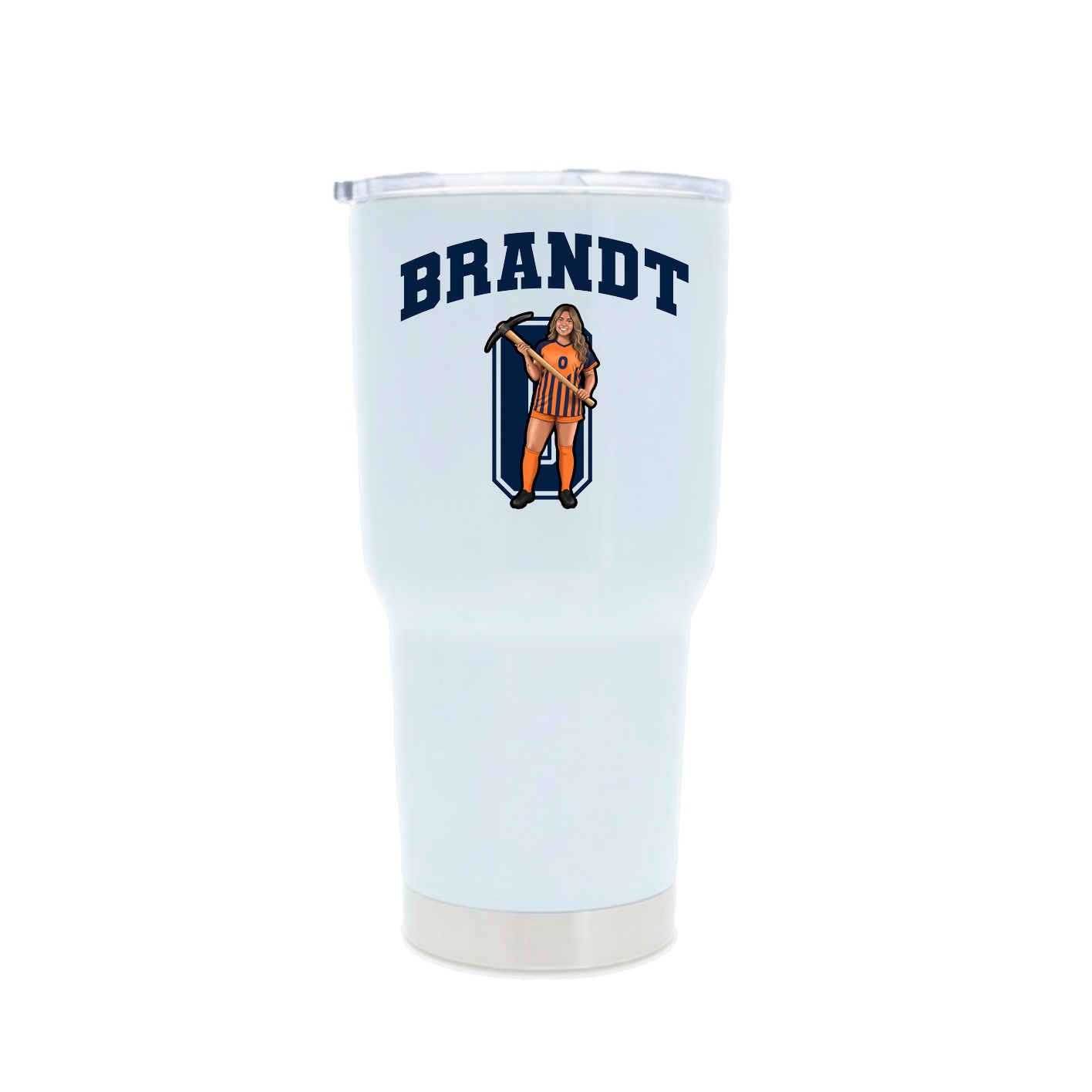 30oz Stainless Steel Tumbler — Number in White