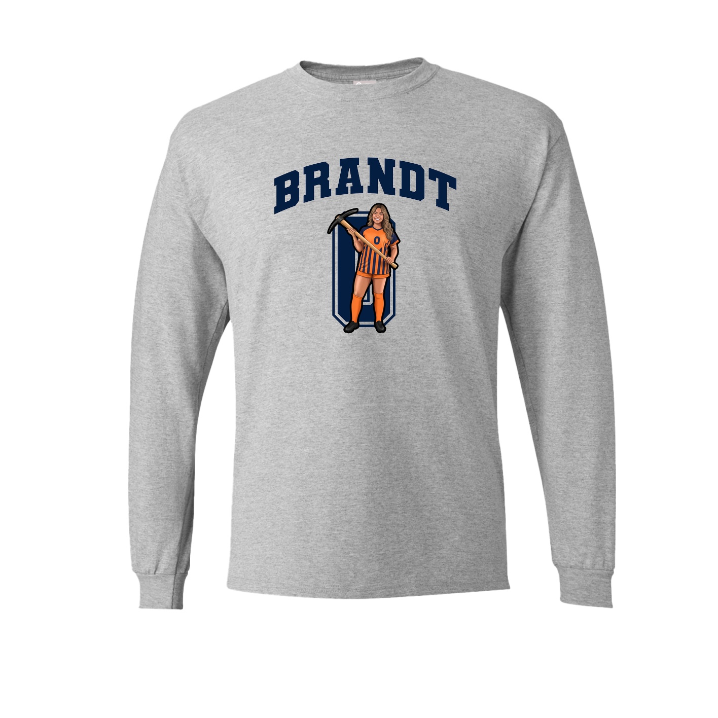 Long Sleeve Tee — Number in Grey