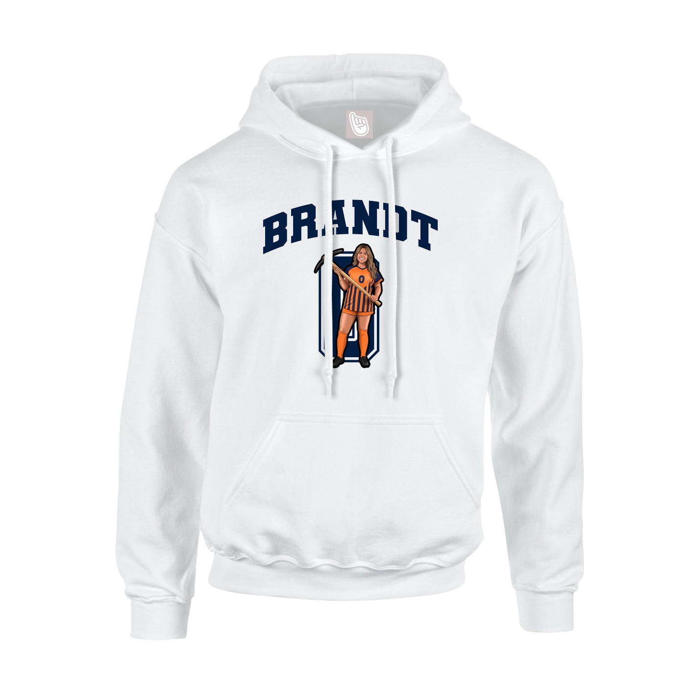 Hoodie — Number in White