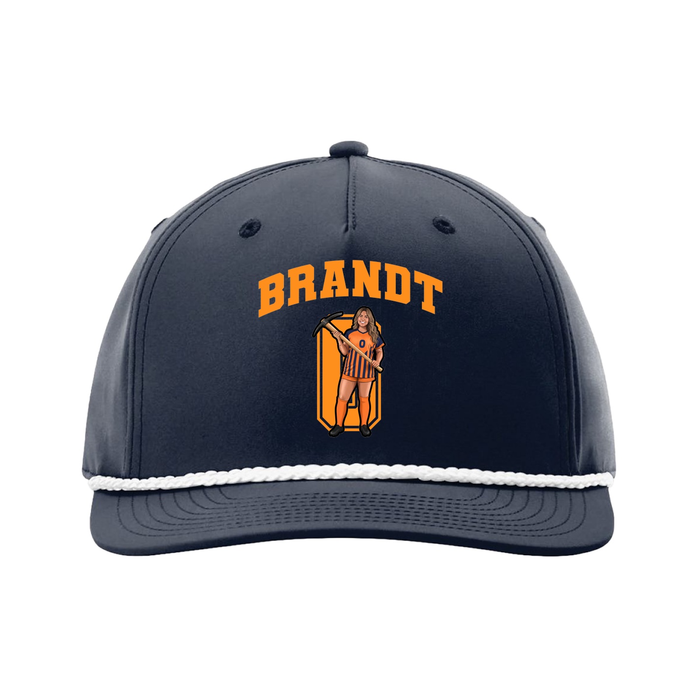 Five-Panel Classic Rope Cap — Number in Navy