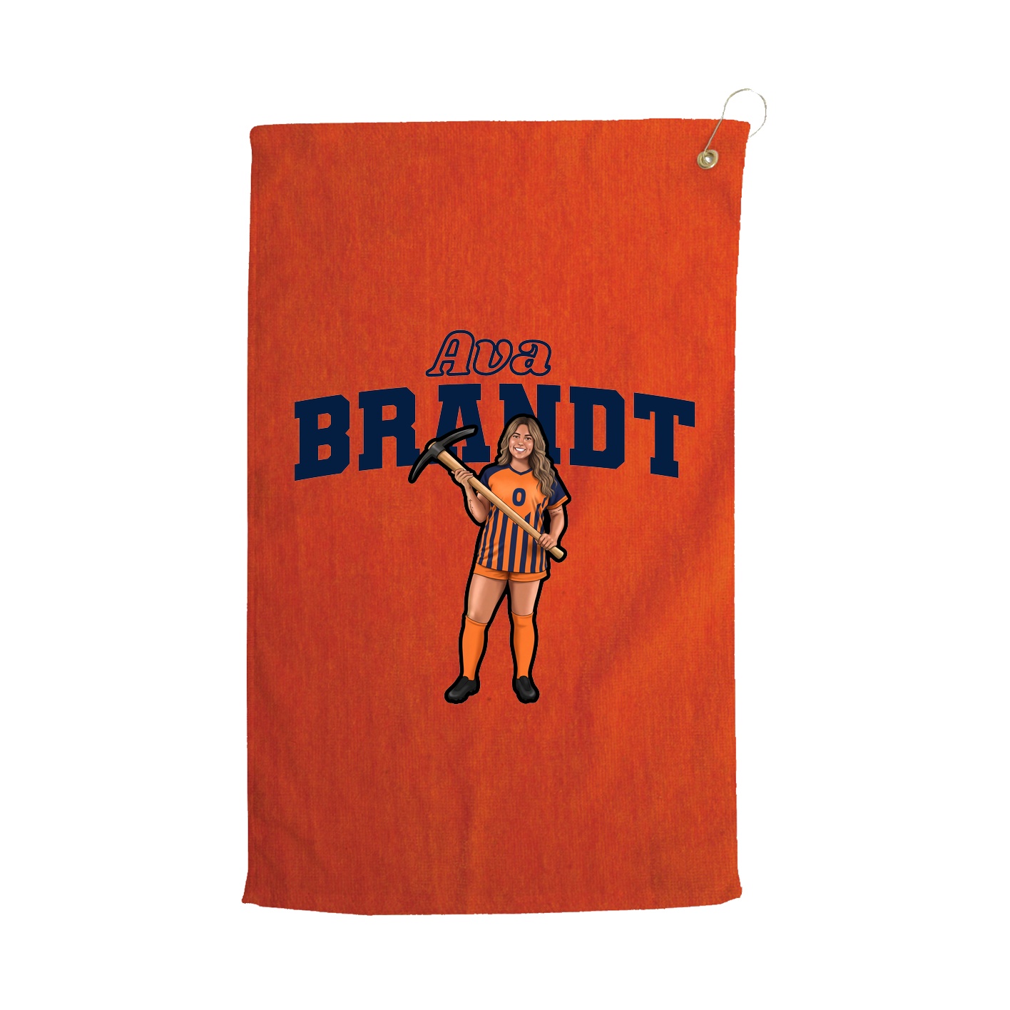 Golf Towel — Name Arch in Orange