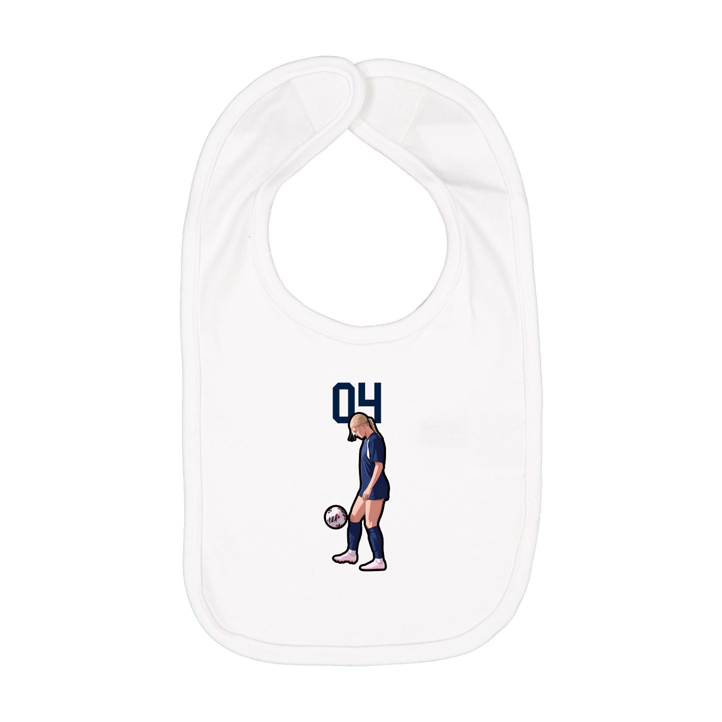 Infant Bib — Number Top in White