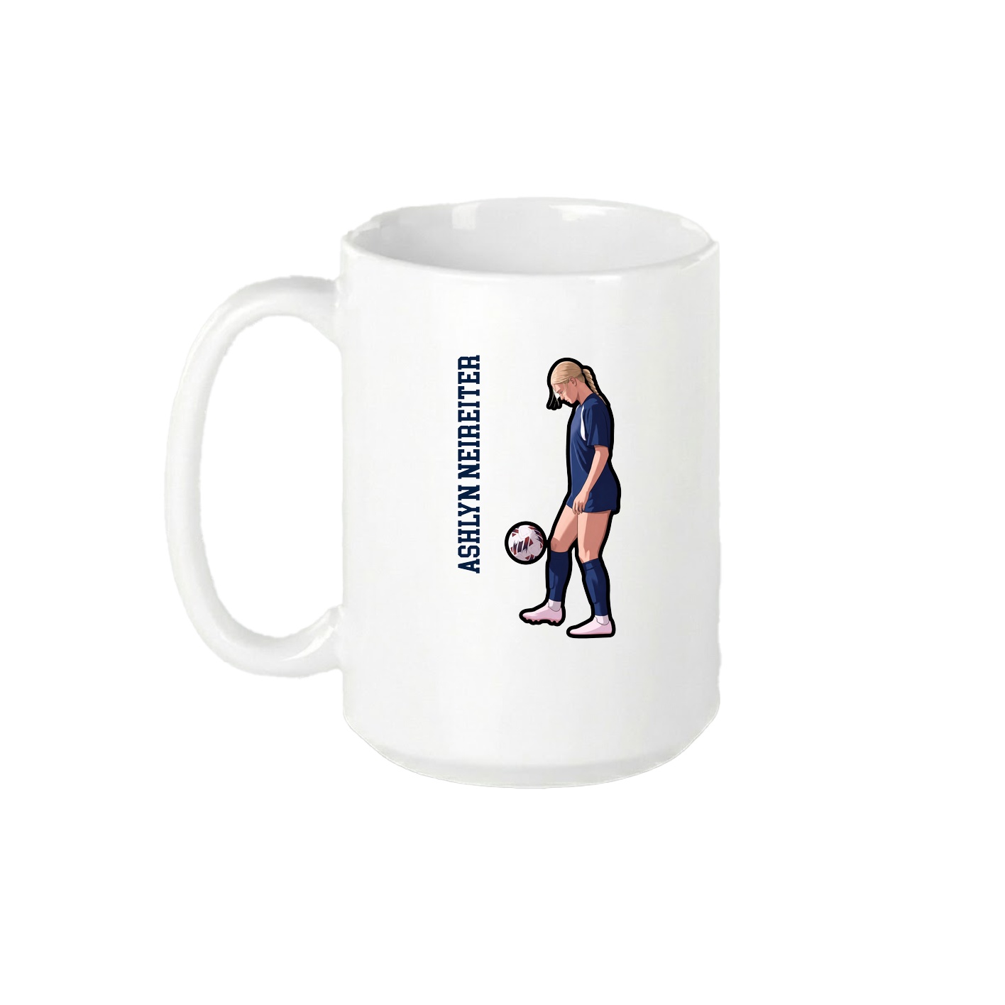 15oz Coffee Mug — Name Vertical in White