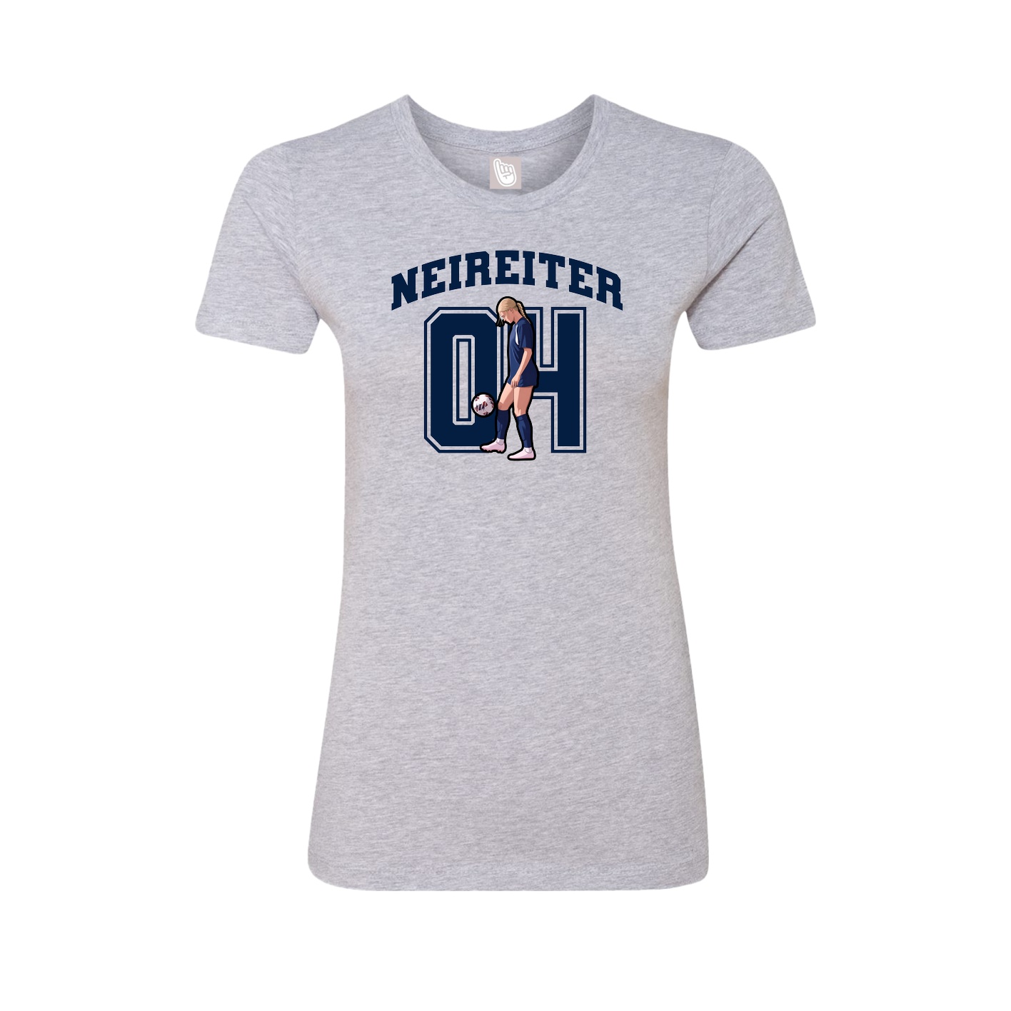 Fitted Women's Tee — Number in Grey