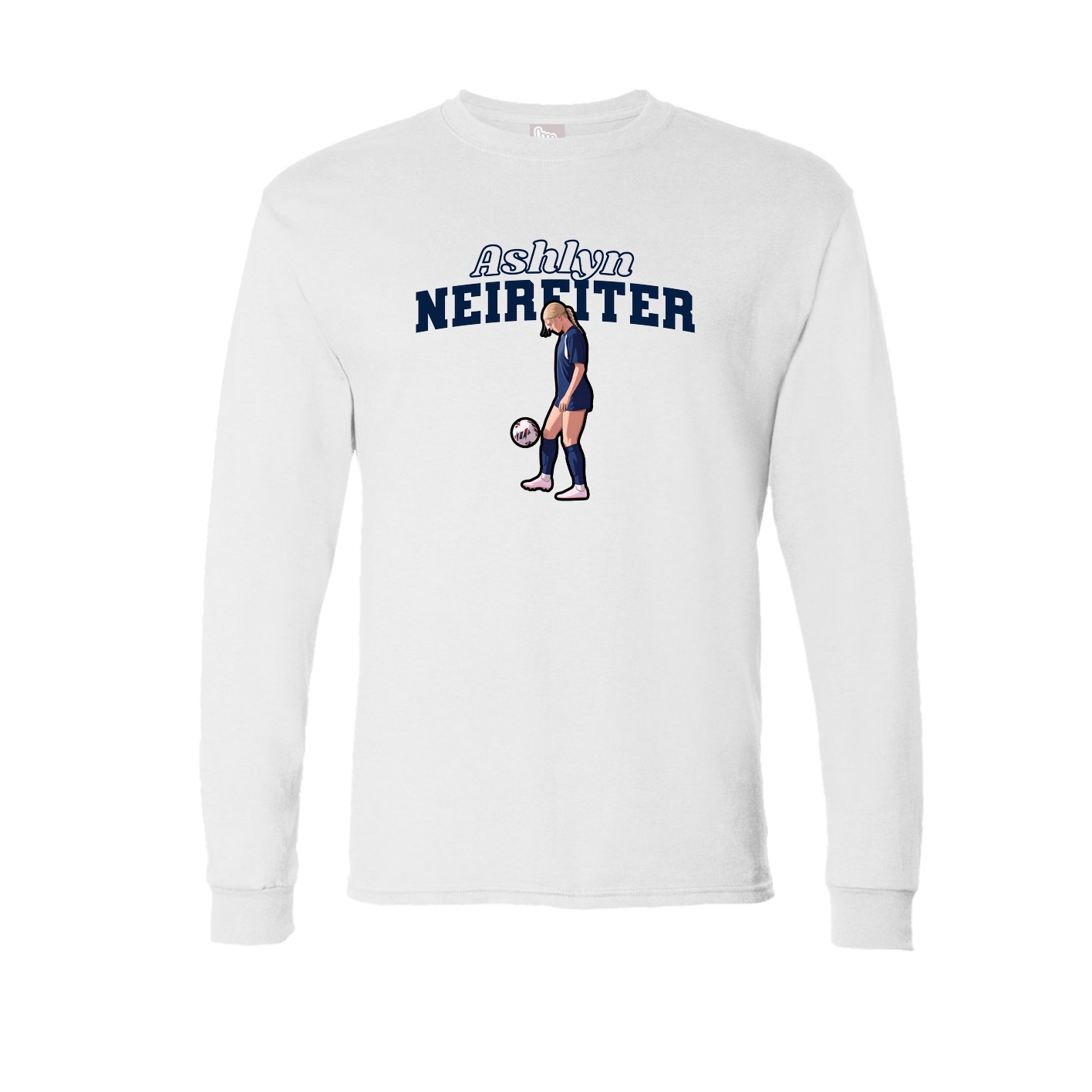 Long Sleeve Tee — Name Arch in White
