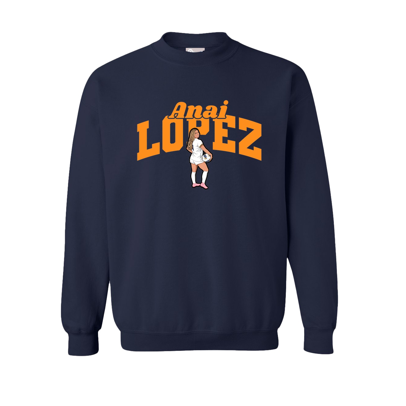 Fleece Crew — Signature Arch in Navy