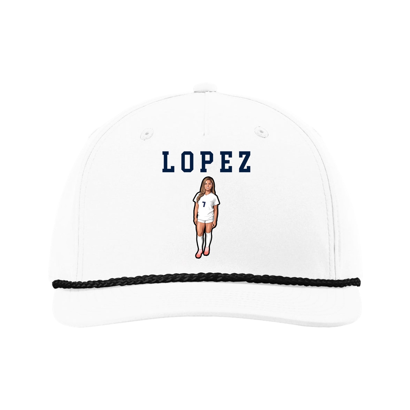 Five-Panel Classic Rope Cap — Shirsey in White
