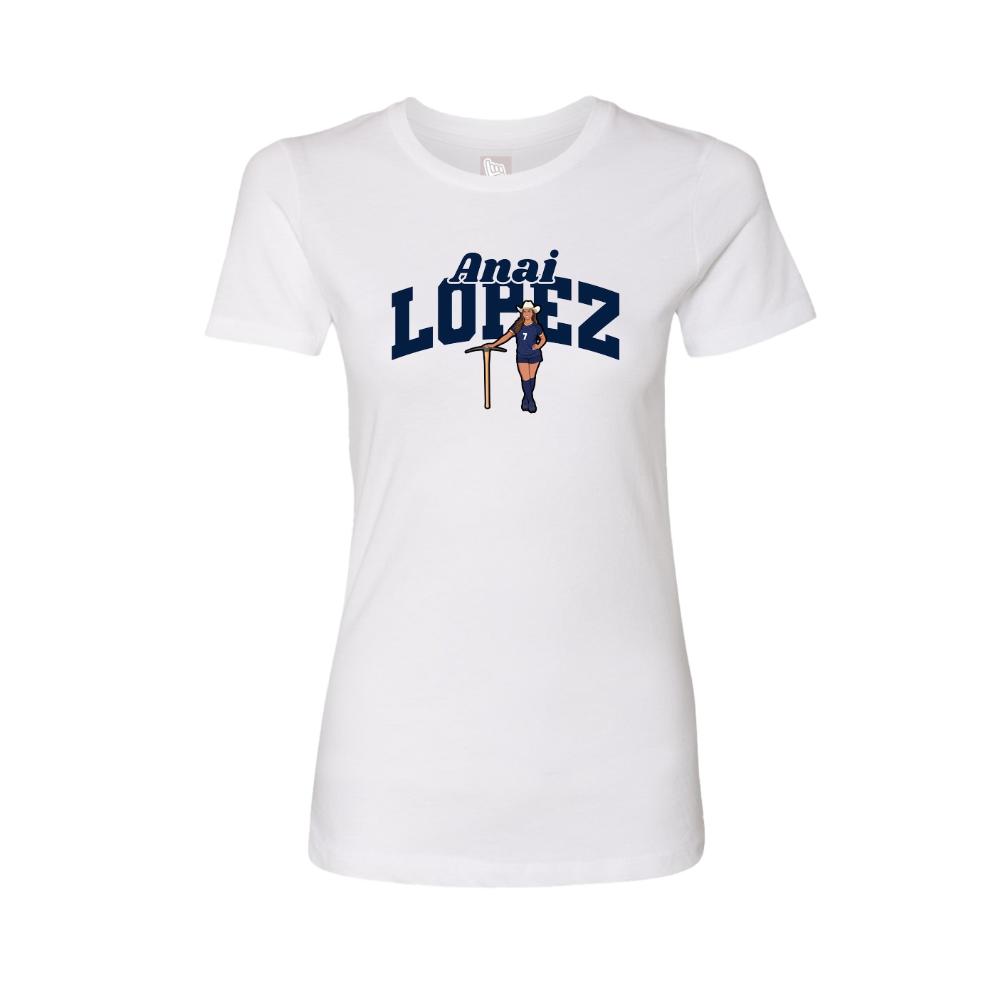 Fitted Women's Tee — Signature Arch in White