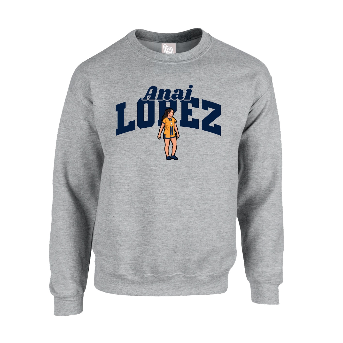 Fleece Crew — Signature Arch in Grey