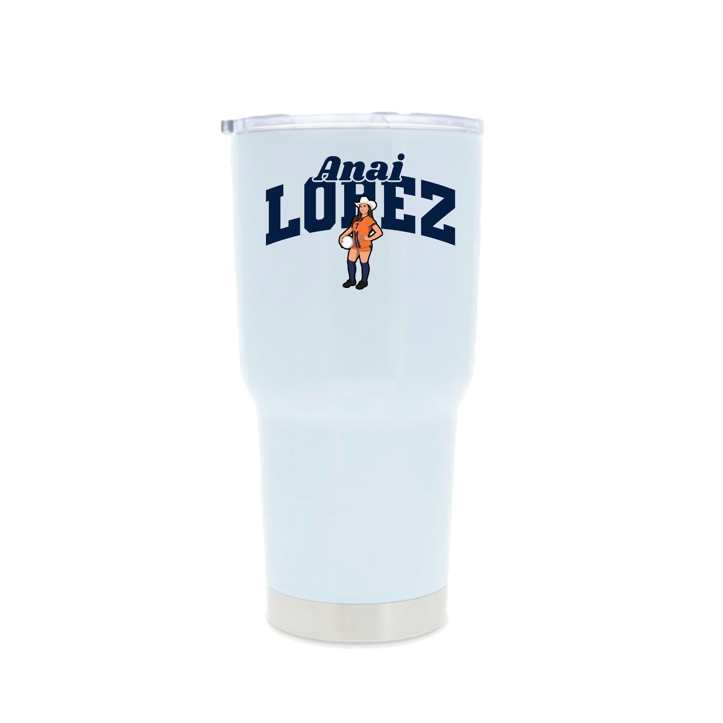 30oz Stainless Steel Tumbler — Signature Arch in White
