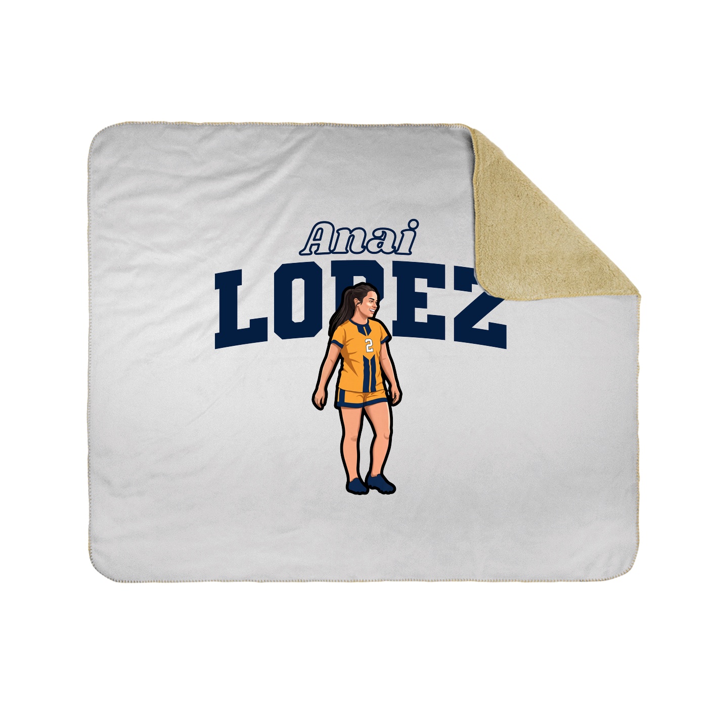 Throw Blanket — Name Arch in White