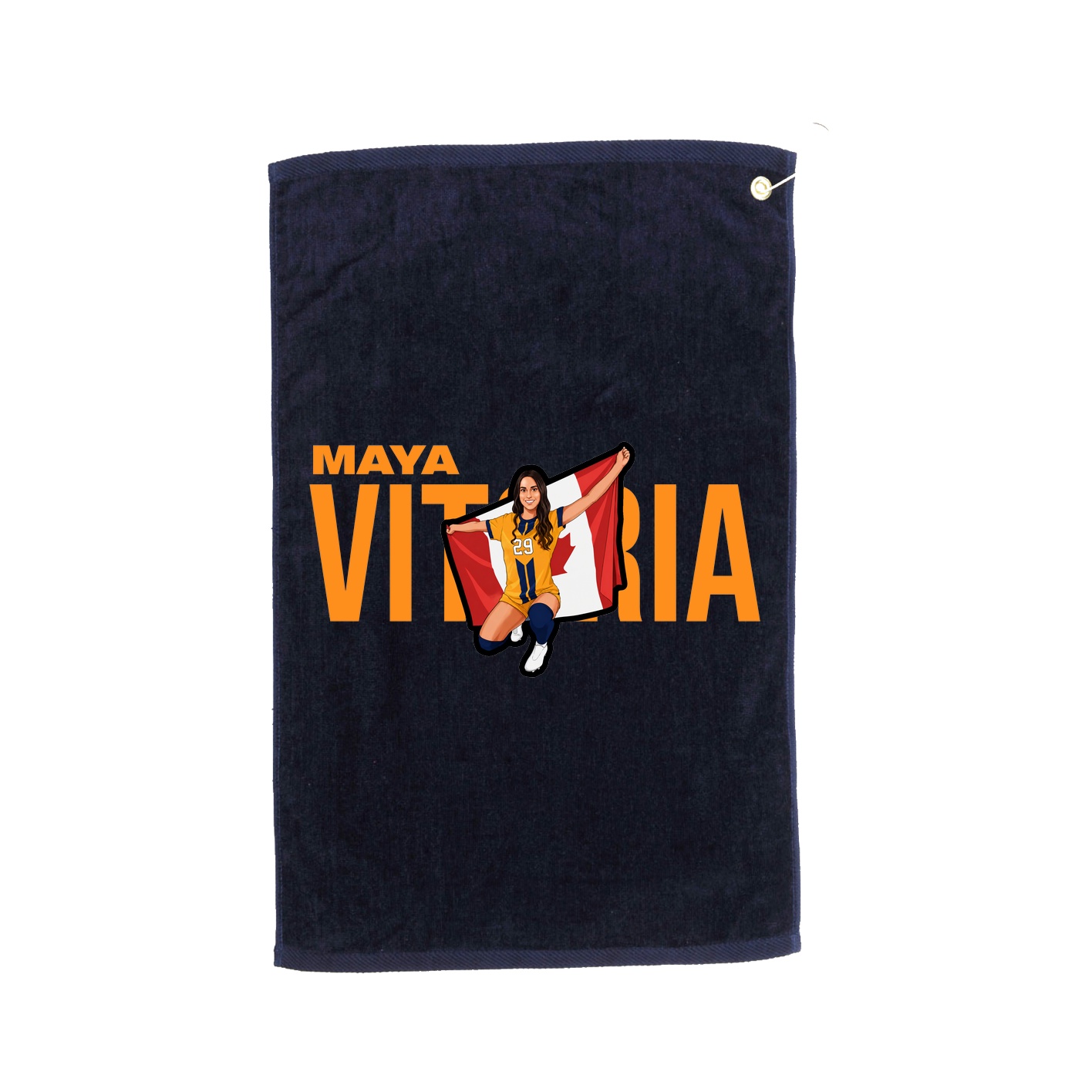 Golf Towel — Player Name in Navy