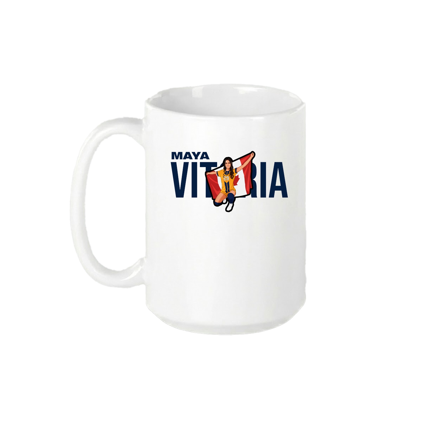 15oz Coffee Mug — Player Name in White