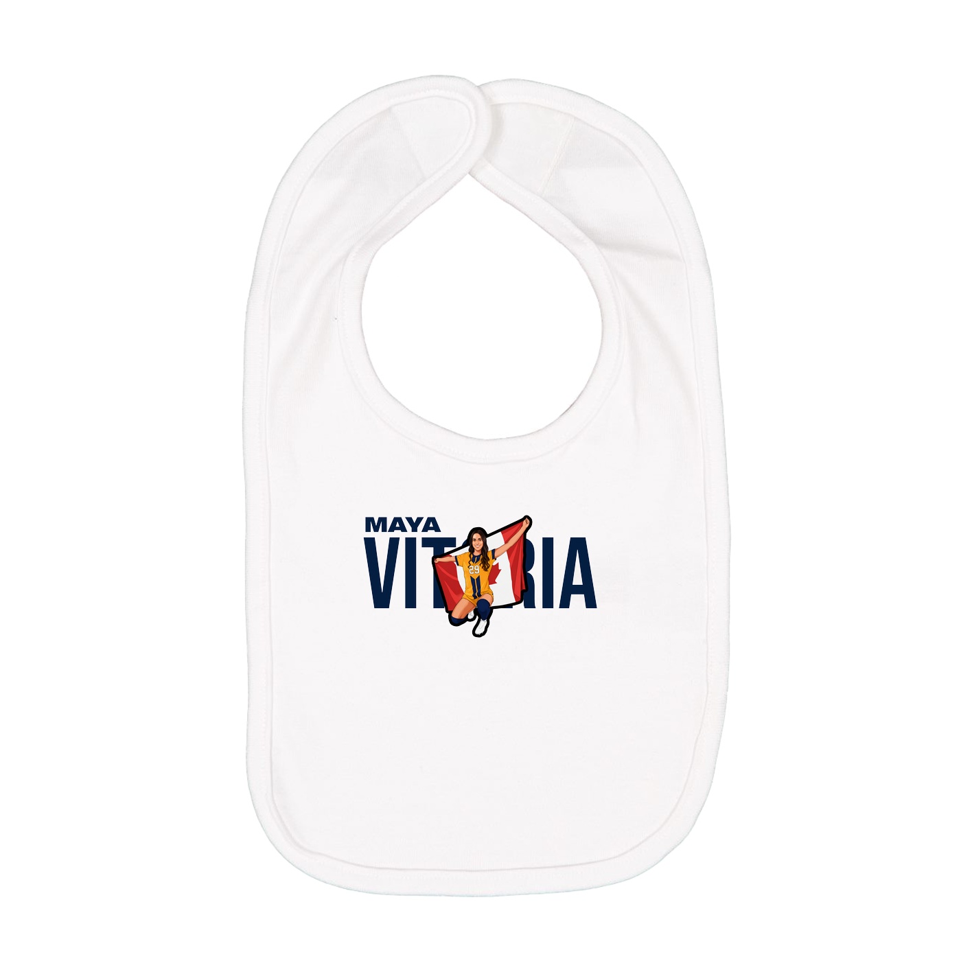 Infant Bib — Player Name in White