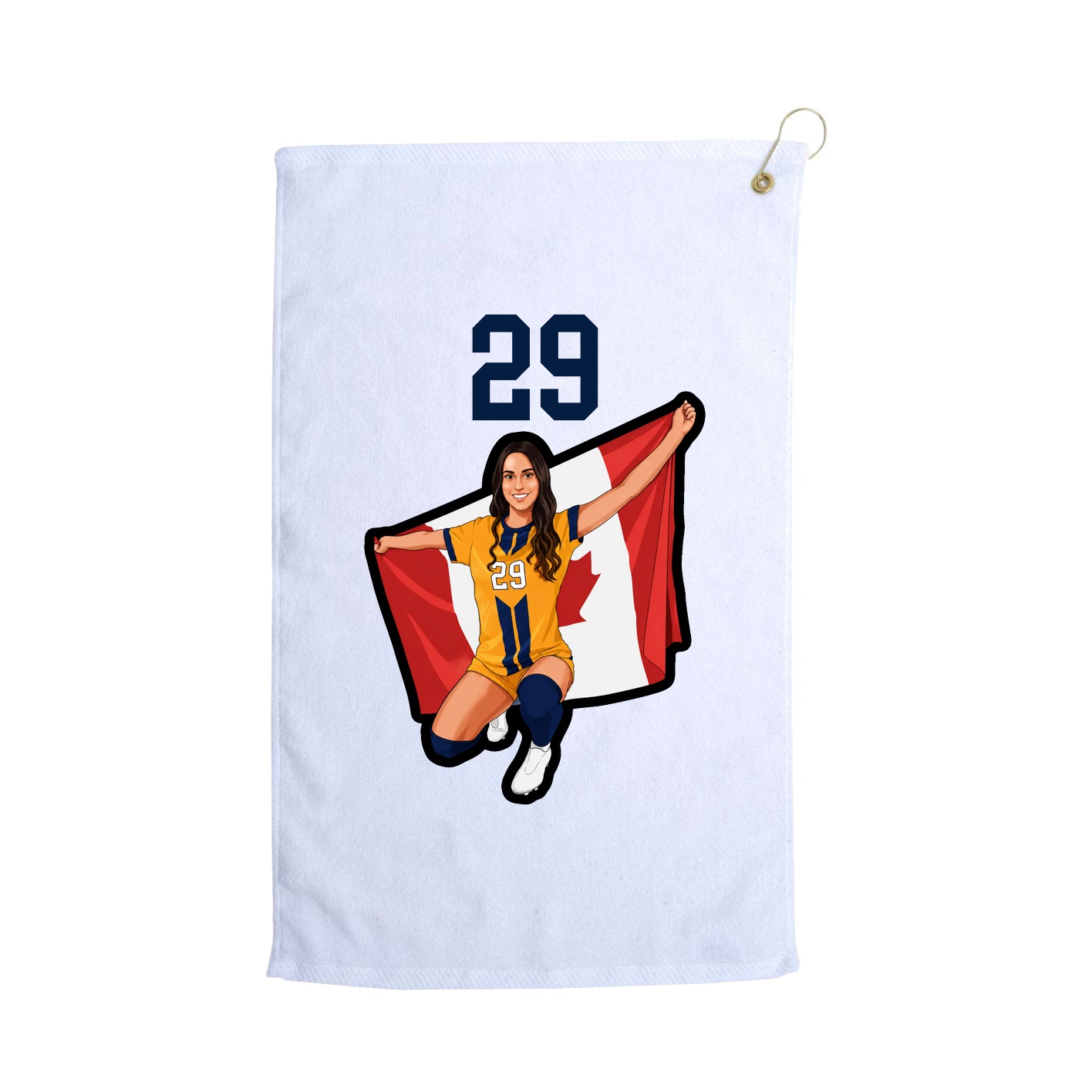 Golf Towel — Number Top in White
